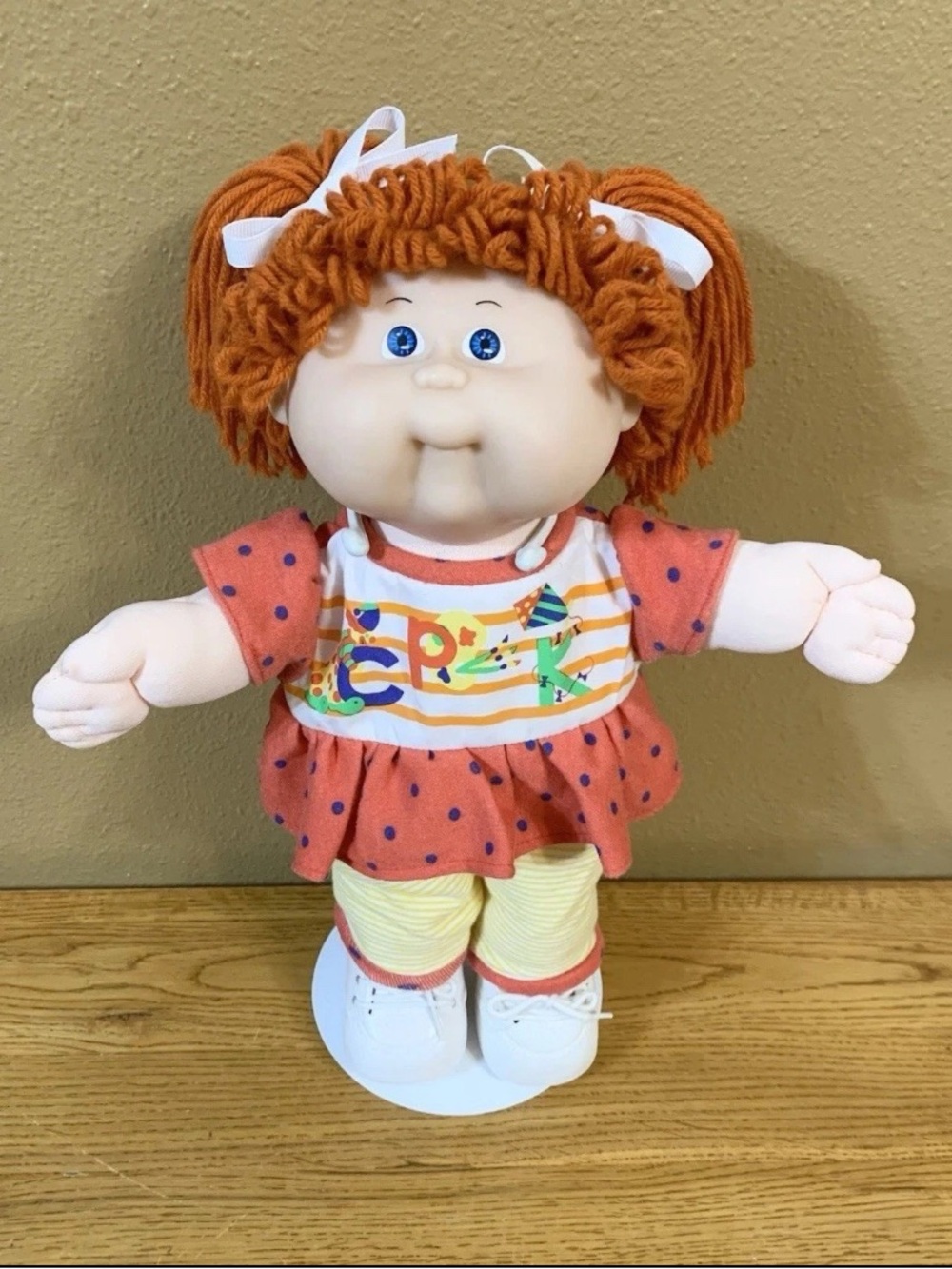 Vintage Cabbage Patch Kids Toddler Doll HM20 Girl W Red Hair HTF Clown Outfit